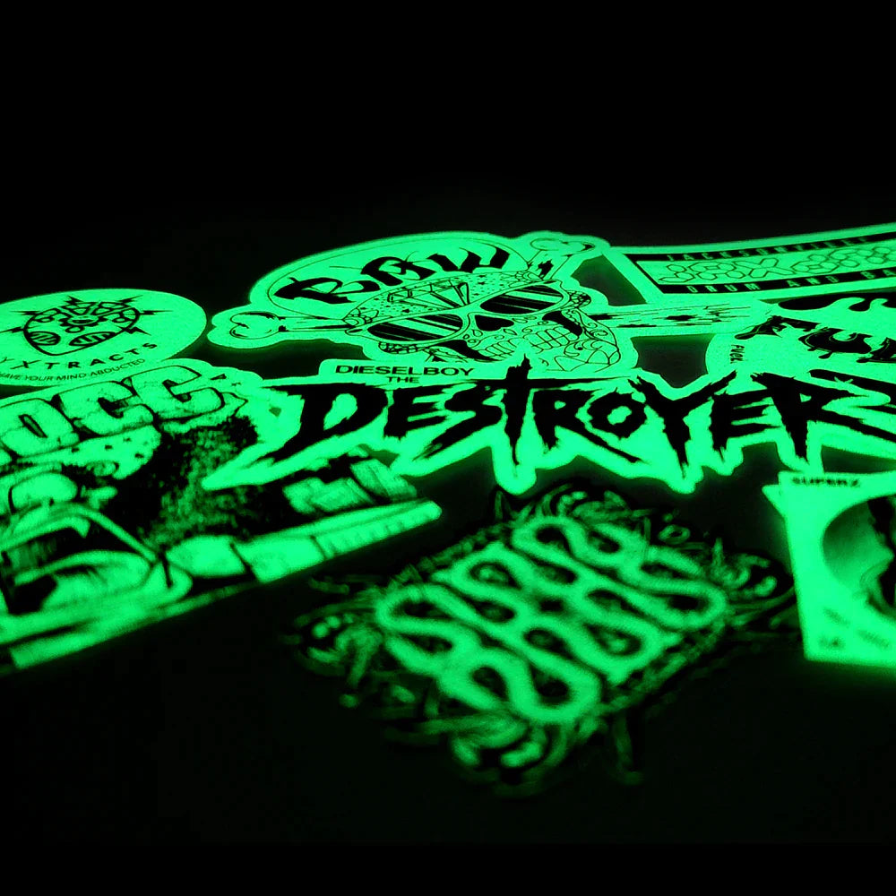Glow in the dark die cut stickers (Pre-Order NEW!) - SpeedySlaps